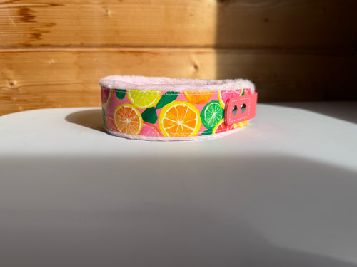 Collier imprimé UV agrumes doublure tissu doux