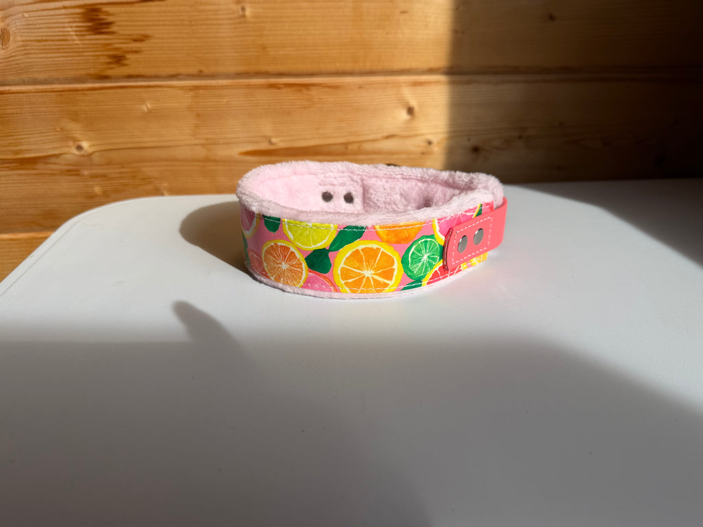 Collier imprimé UV agrumes doublure tissu doux
