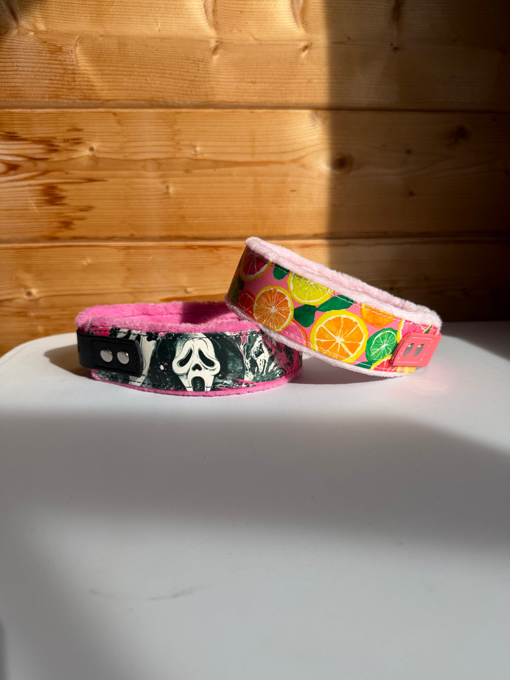 Collier imprimé UV agrumes doublure tissu doux