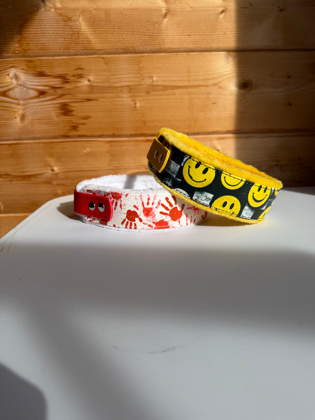 Collier imprimé UV smiley doublure tissu doux