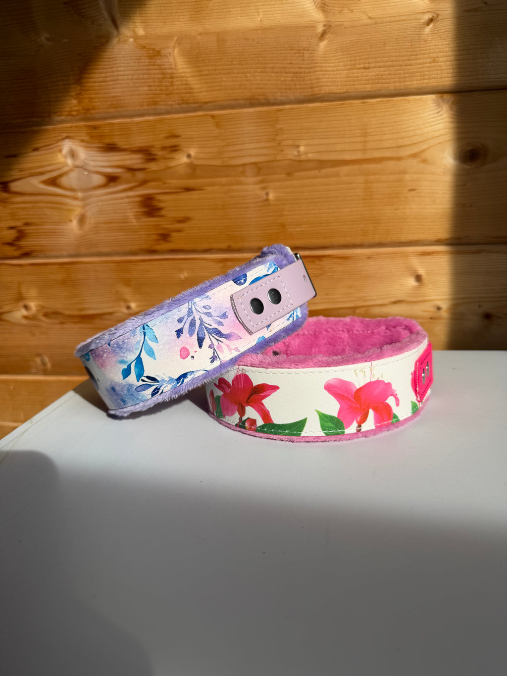 Collier imprimé UV violet doublure tissu doux